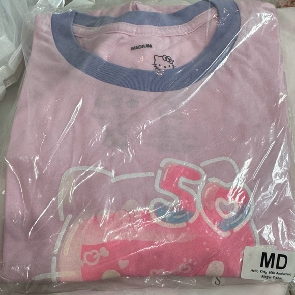 Hello Kitty Cafe 50th Anniversary Birthday Pink Tee Size Medium - Picture 2 of 6